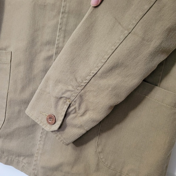 100% Cotton Twill Tan Beige Khaki Coat Jacket Utility Blazer, Men's M - Picture 6 of 11